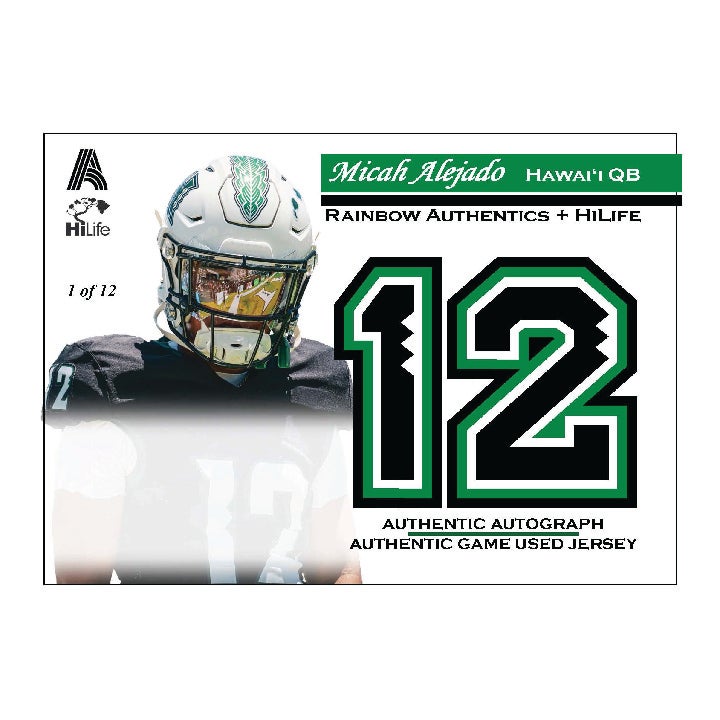 UH Alejado Football Trading Card Auto/Swatch 2025 | HiLife Clothing