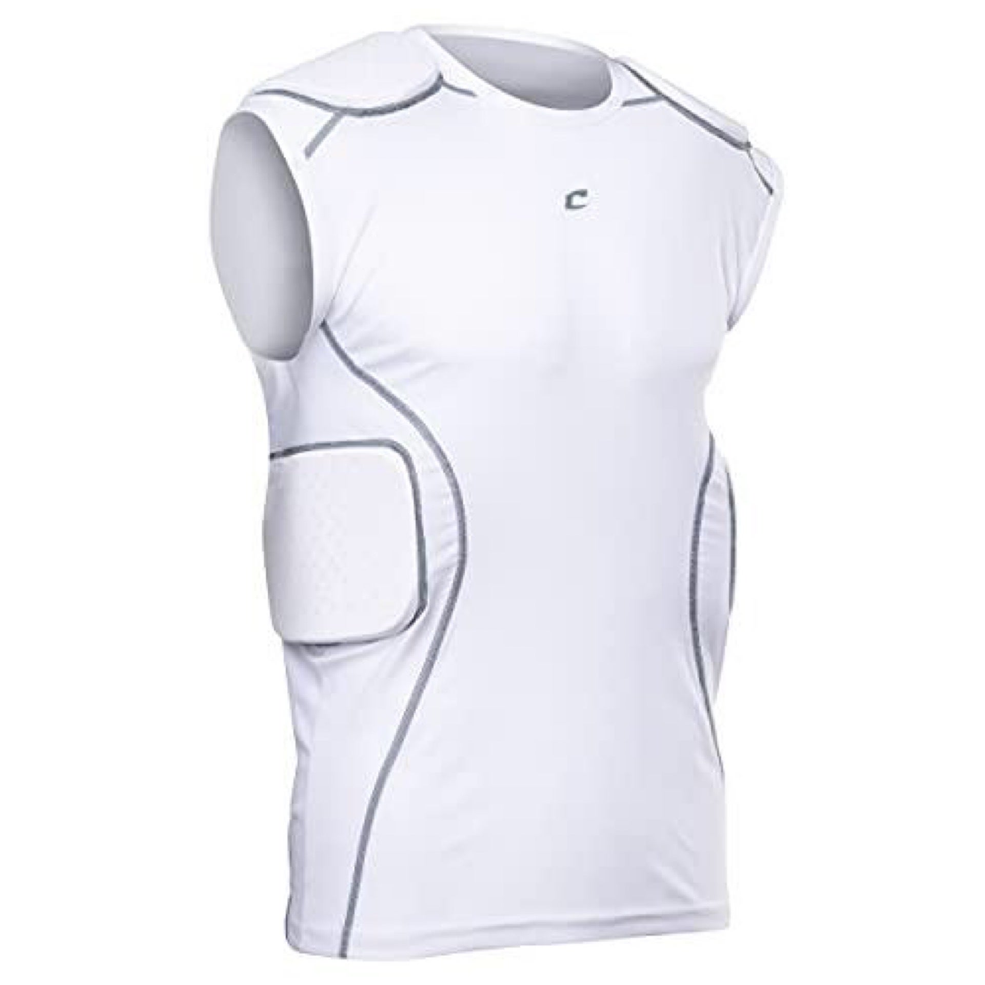 Battle Sports Adult 4-Pad Integrated Compression Top White XL